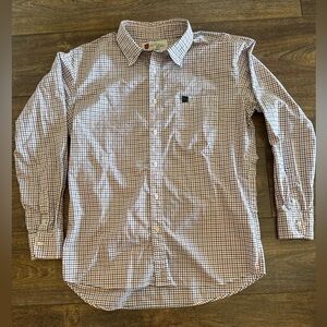 Iliac Golf Men’s Long Sleeve Collared Button Up Plaid Shirt Large